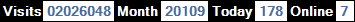 總訪客數：2026048、本月訪客數：20109、今日訪客：178、線上人數：7