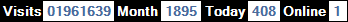 總訪客數：1961639、本月訪客數：1895、今日訪客：408、線上人數：1