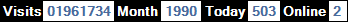 總訪客數：1961734、本月訪客數：1990、今日訪客：503、線上人數：2