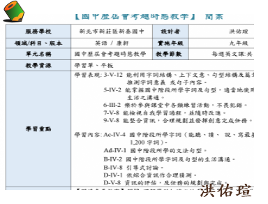 國中歷屆會考題時態教學