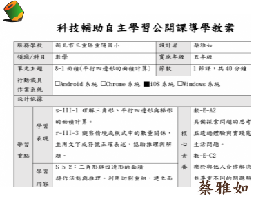 平行四邊形的面積